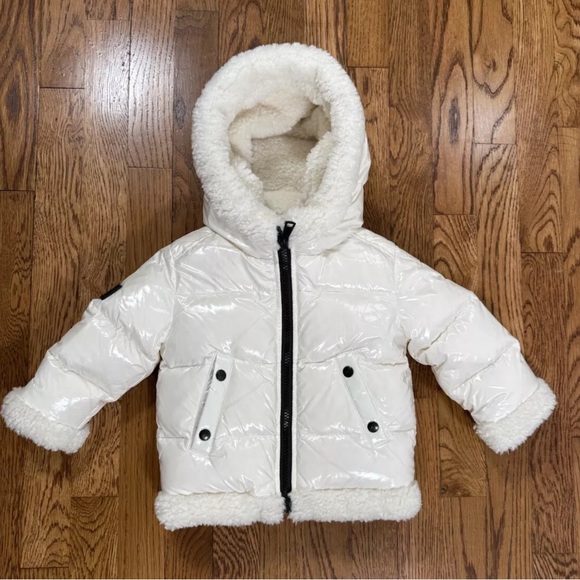 Sam New York Puffer Jacket For Kids White Full Zip Size 12-18M